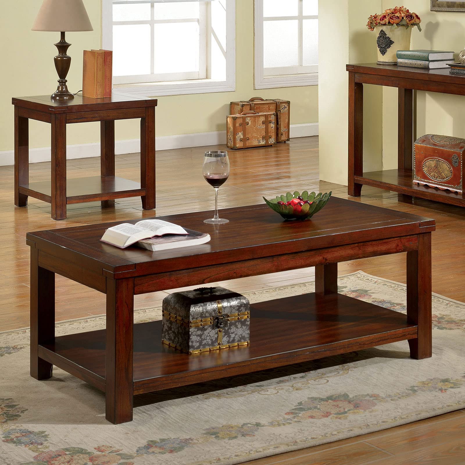 Amazon.com: Simple Relax Wooden Coffee Table, Dark Cherry : Home