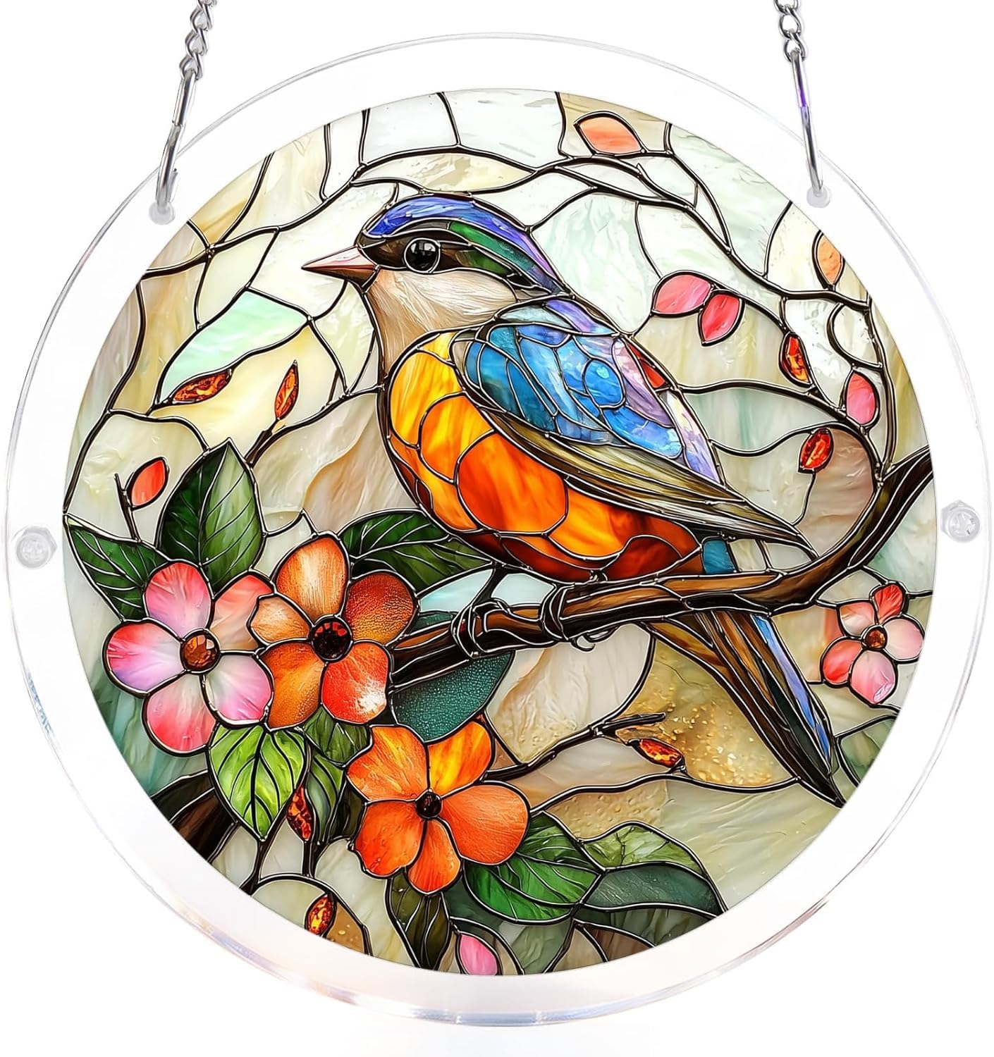 Bird- Acrylic Jigsaw Puzzles Suncatcher, 7.4 Inch Window Hanging Suncatcher Acrylic Puzzle, DIY Home Decor Art Gift