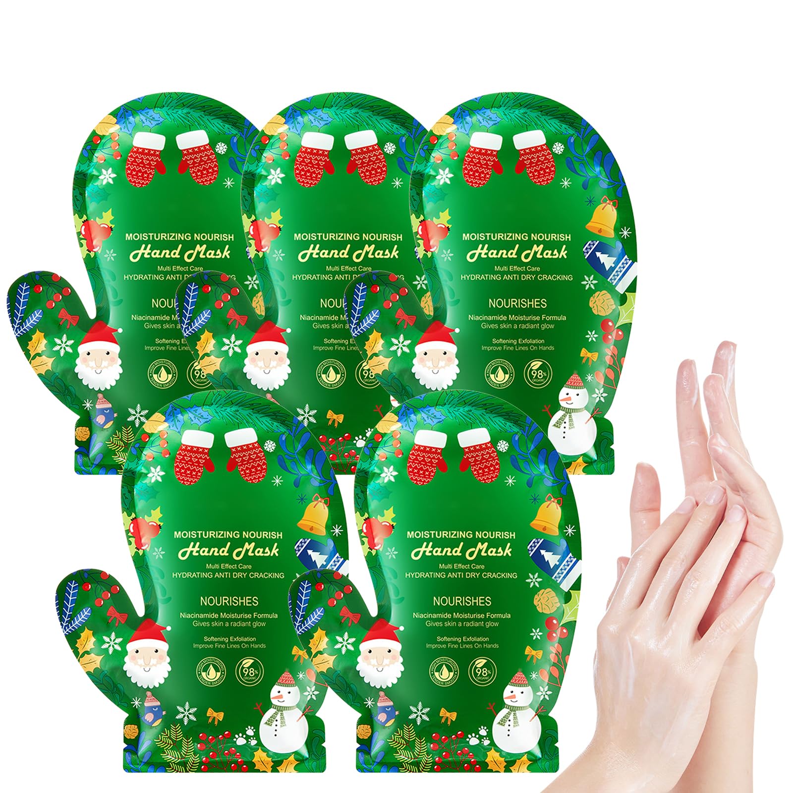 02 5 paia di Maschere per Mani, Guanti Idratanti per Hand Masks, Maschera Rigenerante Riparatrice per Pelle delle Mani, Guanti Idratanti per hand Secche