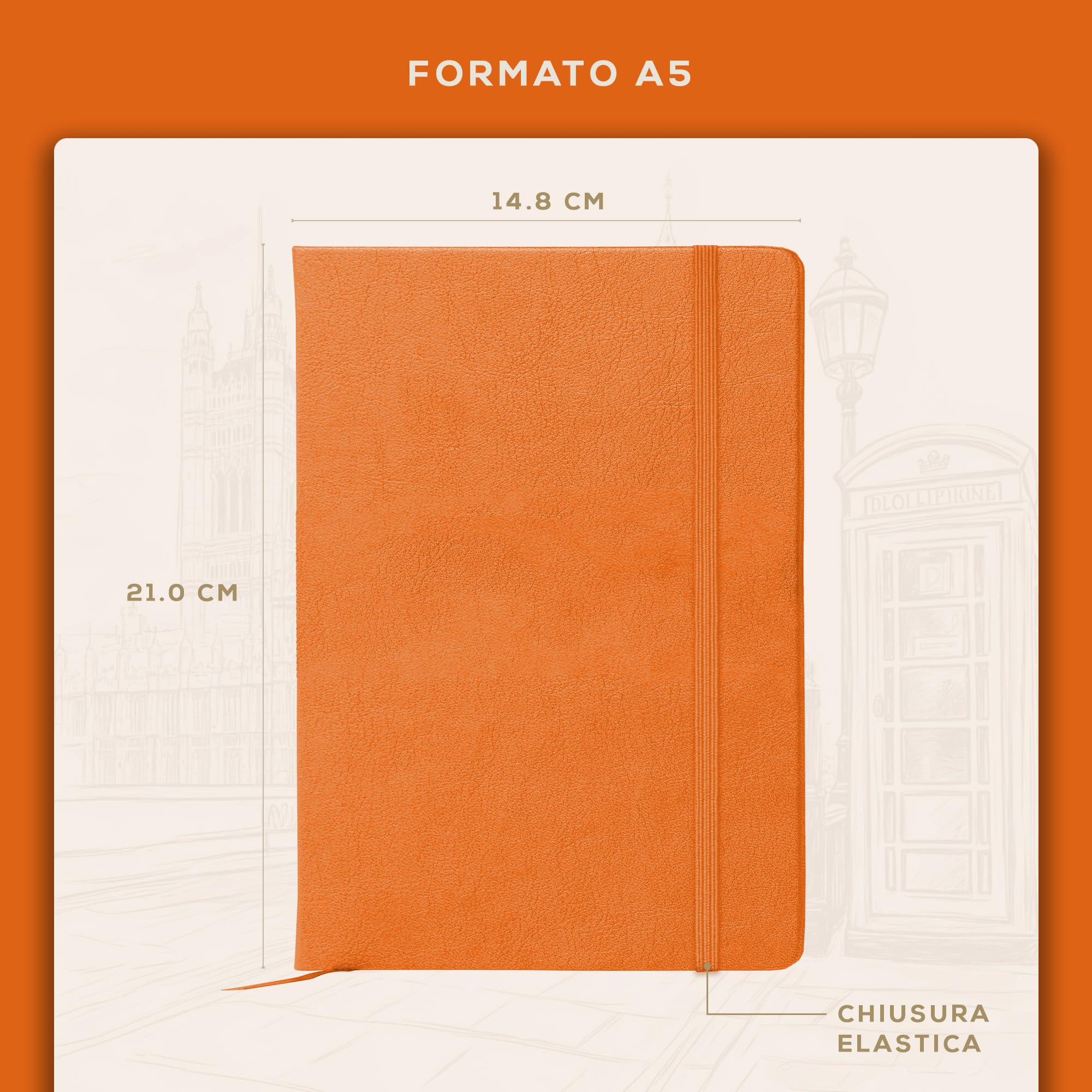 Diario Di Viaggio Beechmore A5 - Copertina Rigida Pelle Vegana, Carta Spessa 120g/m², Perfetto Per Regalo E Ricordi