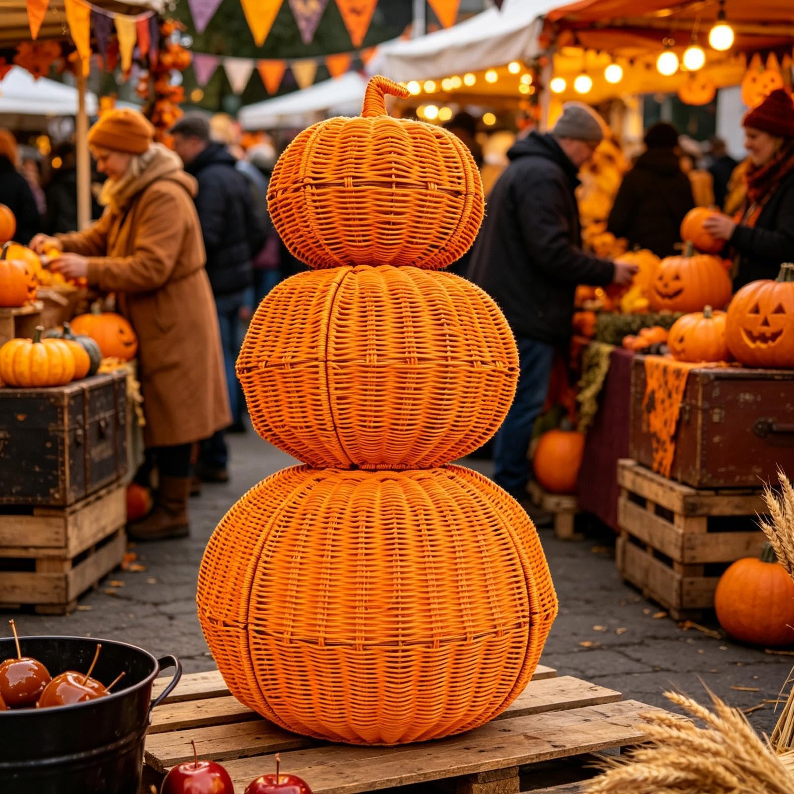 Di Halloween Intrecciata Centrotavola Pieghevole Artigianale | Decorazioni Halloween Intrecciate A Mano Per Feste Autunnali, Inaugurazione E Arredo Casa