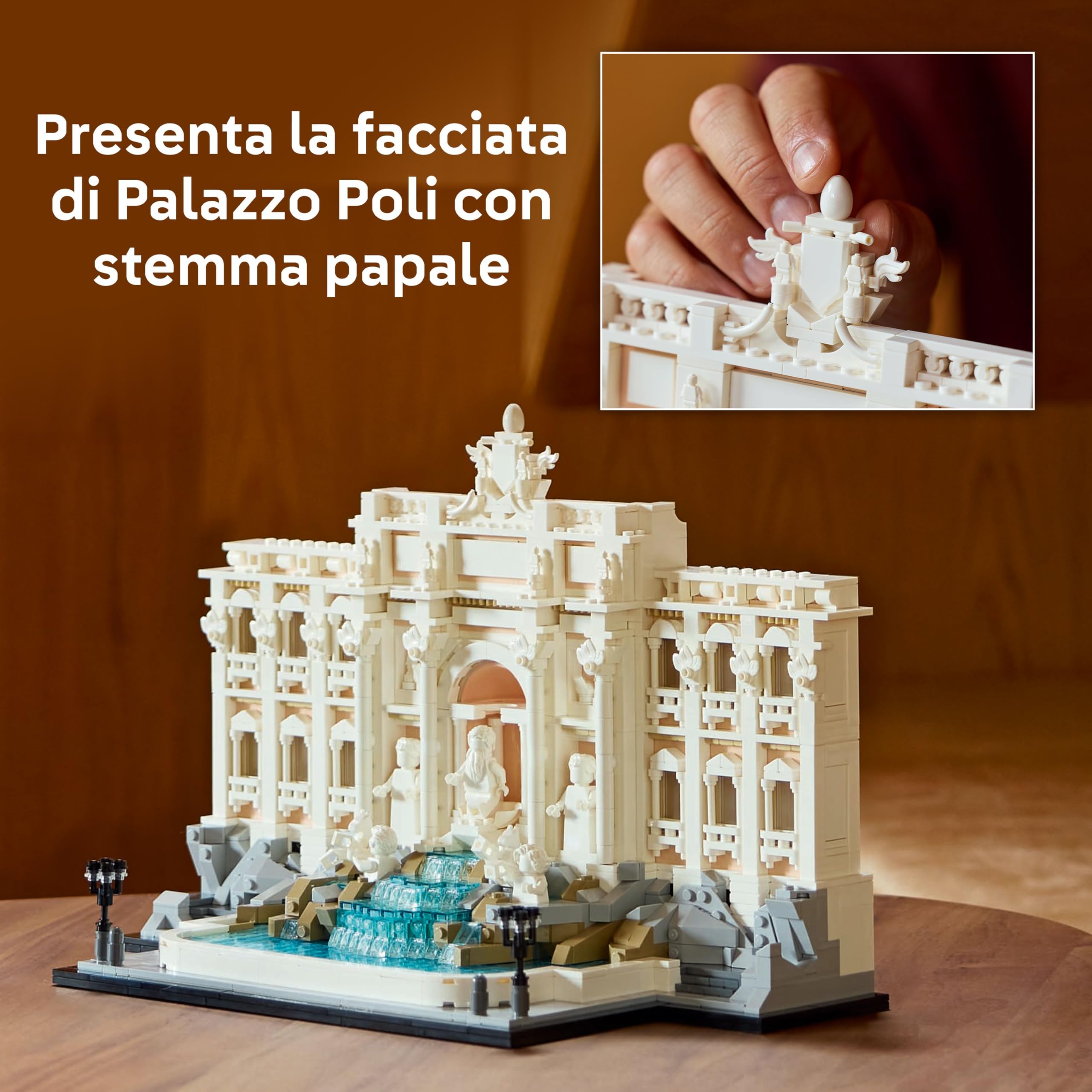 LEGO Architecture Fontana di Trevi - Kit Modellismo di Monumenti Barocchi con Facciata di Palazzo Poli e Sculture - Fai da Te per Adulti da Collezione - Regalo Uomo o Donna Amanti della Storia - 21062