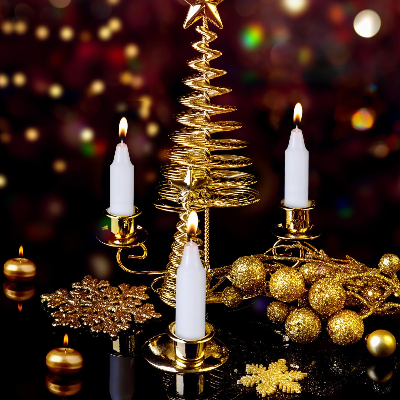 Nuanchu Lot de 36 bougies de sapin de Noël pour pyramides - 10,2 x 2 cm - Bougies de Noël traditionnelles en cire pour sapin de Noël - Décoration saisonnière (blanc)