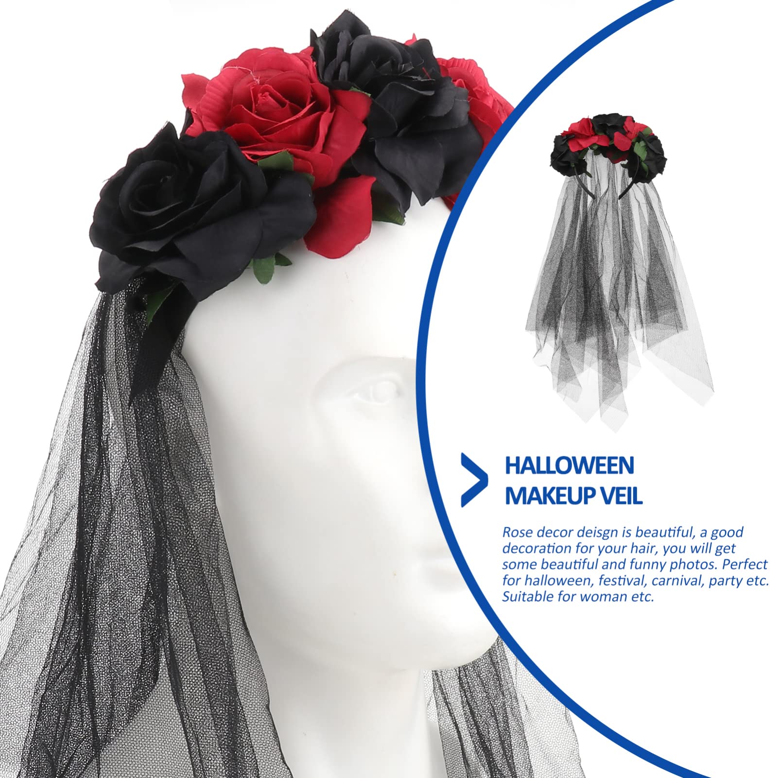 FOMIYES 3 Diademas Con Velo De Día De Los Muertos Velo Mexicano Corto De Novia Diadema Gótica De Cosplay Para Mascarada Y Actuación.