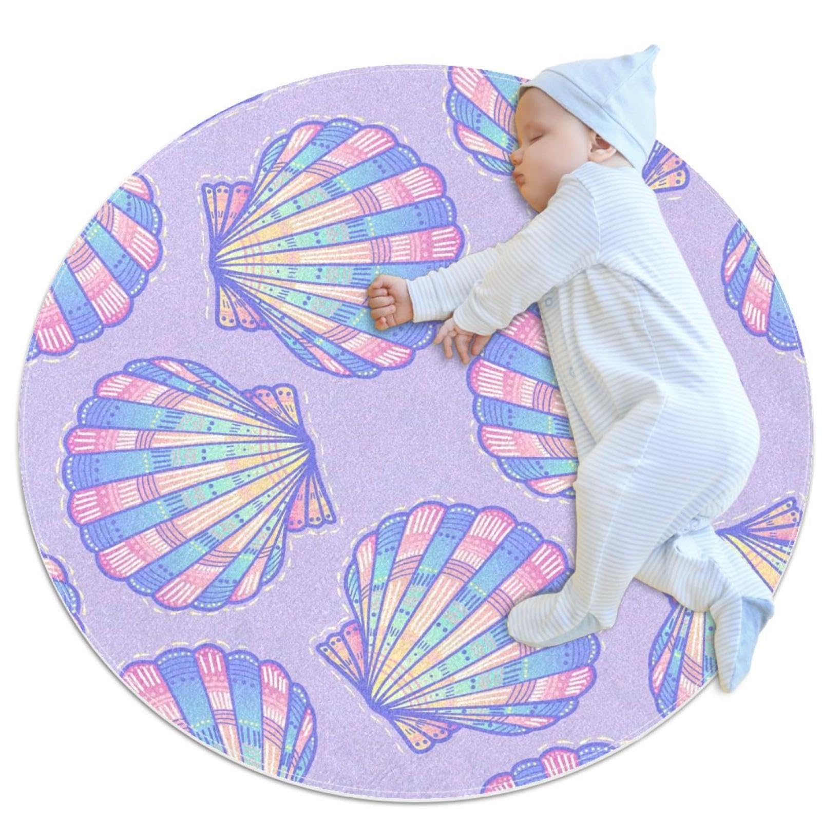 Tapis de bain arc-en-ciel rond 1 m antidérapant chambre lit