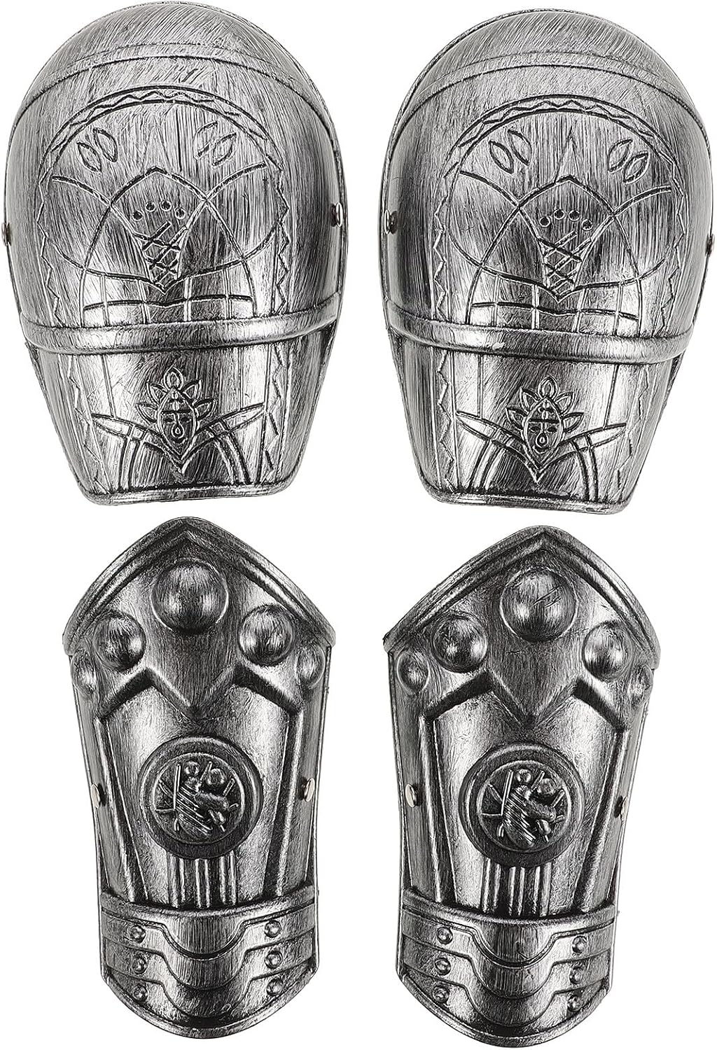 Mobestech Kids Roman Armour Costume Accessory Plastic Shoulder Armor and Arm Plate Set Lightweight Armor Cosplay Prop for Children Halloween Cosplay Party Role Play