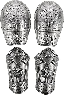 Mobestech Kids Roman Armor Costume Accessory Shoulder and Arm Plate Set Lightweight Durable Cosplay Armor for Children Halloween Party