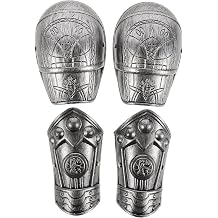 Mobestech Kids Roman Armour Costume Accessory Plastic Shoulder Armor and Arm Plate Set Lightweight Armor Cosplay Prop for Children Halloween Cosplay Party Role Play