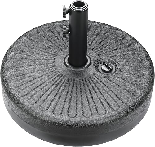 Miniatura 1 de HealSmart Base de sombrilla de patio de 20 pulgadas, 50 libras, duradera, rellenable, soporte resistente para césped al aire libre, cubierta, junto