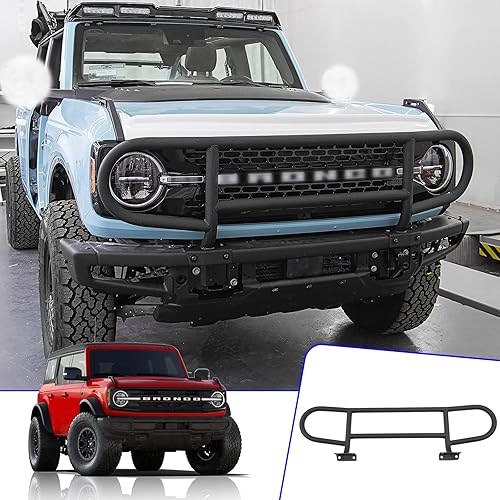 Miniatura 1 de Rongtaod Compatible con Ford Bronco 2021 2022 2023 parachoques delantero con anillos en D protectores de cepillo de rejilla mejorados para