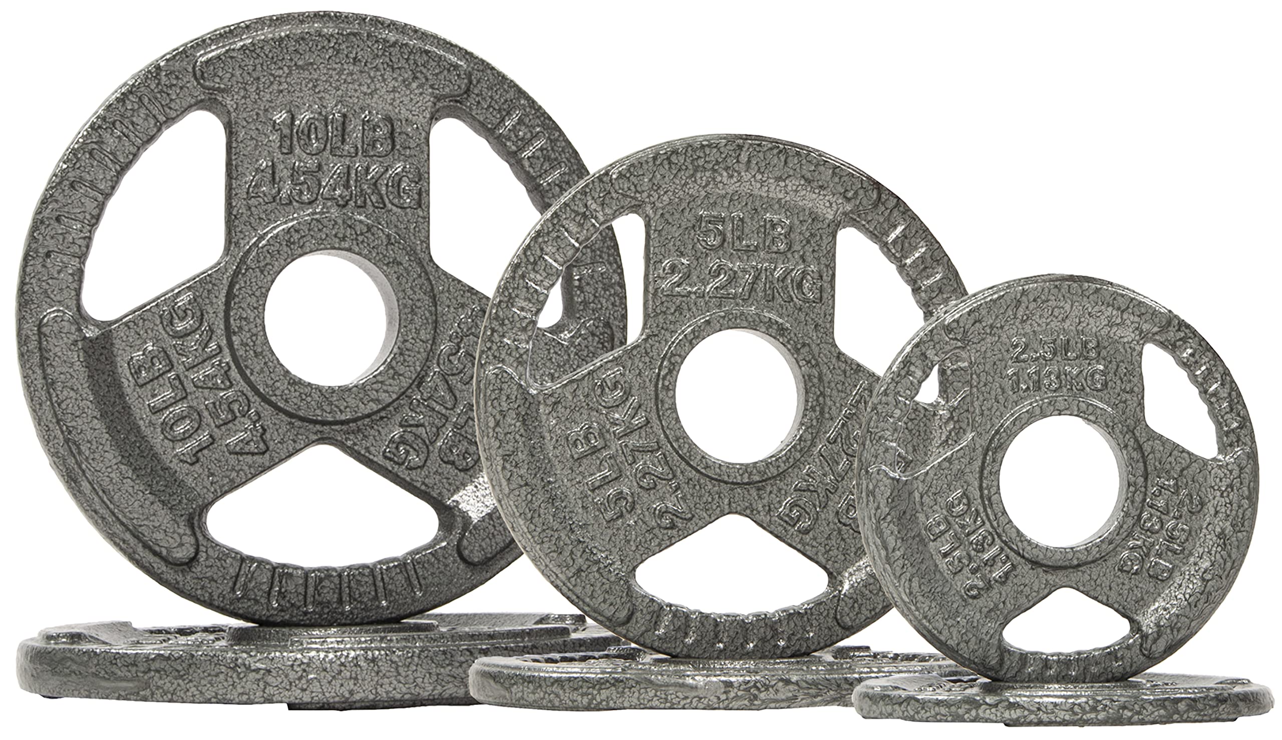 Signature Fitness Olympic Cast Iron Plate Weight Plate for Strength Training and Weightlifting, Multiple Sizes