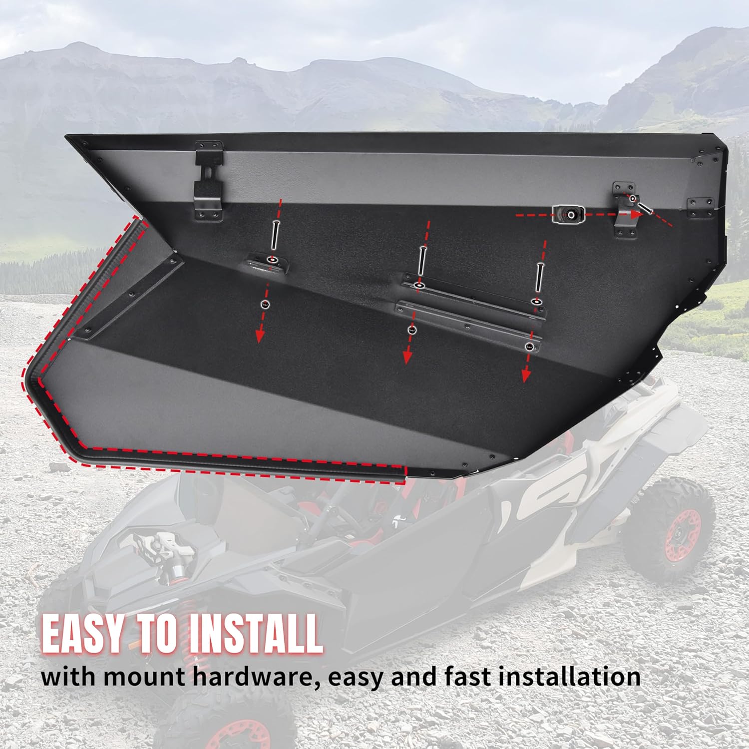 Front Aluminum Full Doors for Can Am Maverick X3 & MAX 2017-2025 All Models Accessories, Heavy Duty Metal Full Doors Panels Replace OEM #715004732