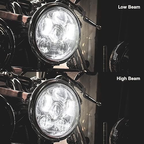 Miniatura 3 de Faro LED Harley 5-34 de 5.75 pulgadas para Harley Davidson acabado cromado Faro redondo LED para motocicleta Dyna Street Bob Super Wide Glide Low