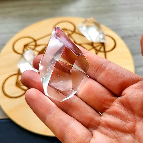 Miniatura 2 de Cristal de cuarzo transparente natural de la mejor pureza de alta altitud. Cristales de meditación curativos Reiki Cristales de brujería curativa.
