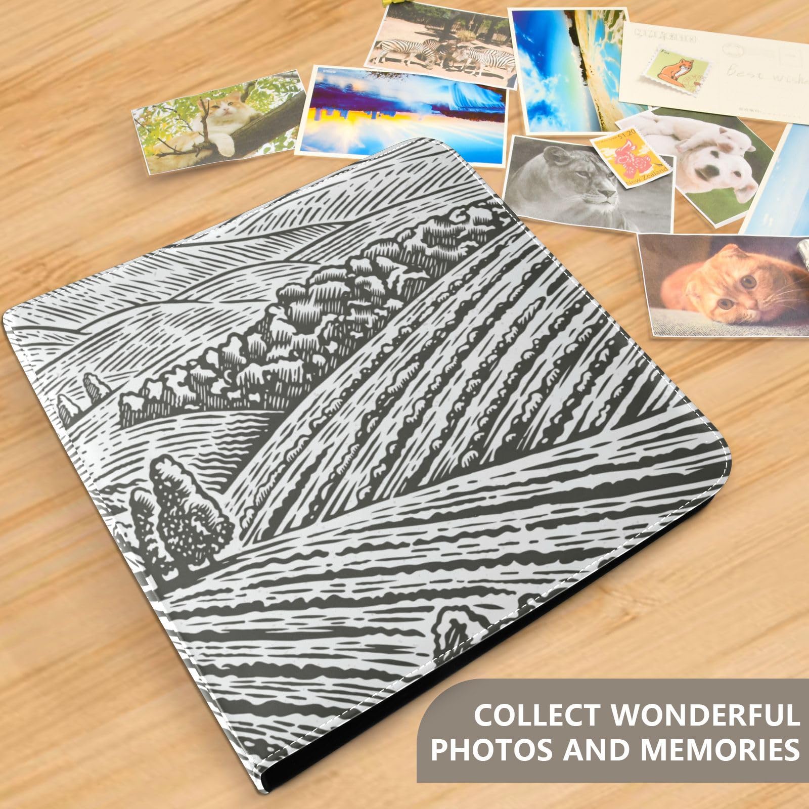 Álbum de fotos para fotos, páginas autoadhesivas, estantería de fotos, álbum de fotos familiar, 4 x 6 pulgadas, paisaje rural