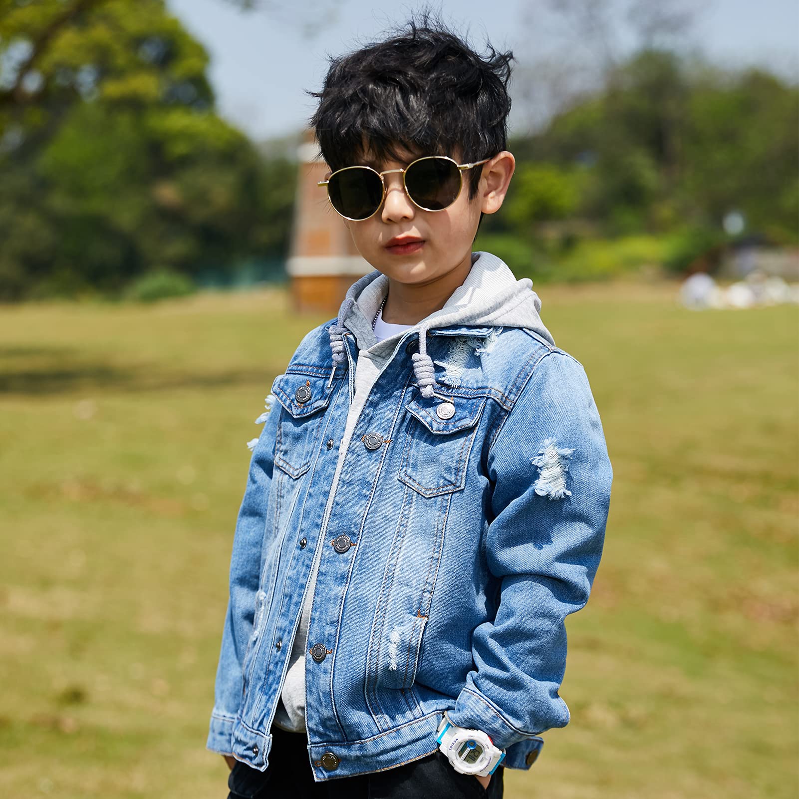 Cazadora Vaquera Niño Abrigo Niñas Cómodo Moda Ropa Informal Primavera Otoño para Edad 2-15 Años