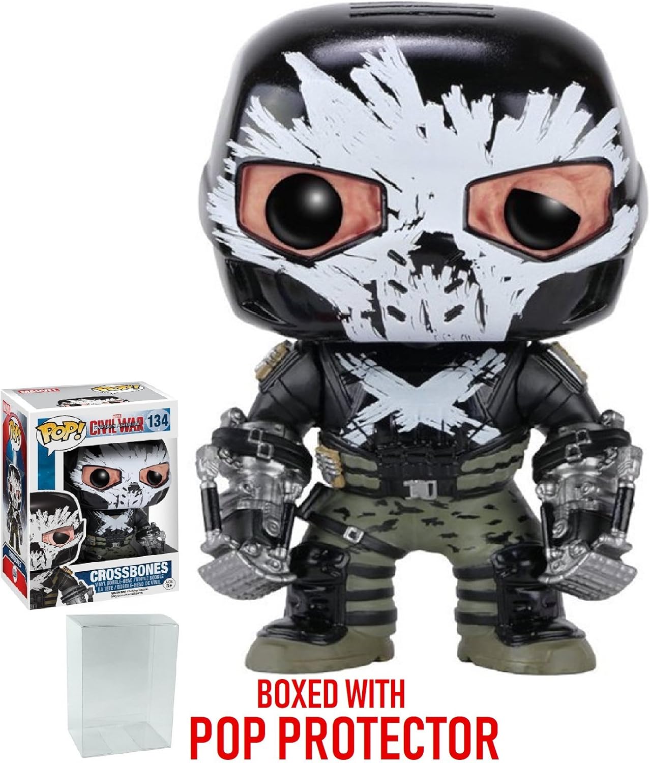 Funko Marvel: Captain America Civil War - Crossbones Pop Vinyl Figure (Bundled with Pop Box Protector Case)