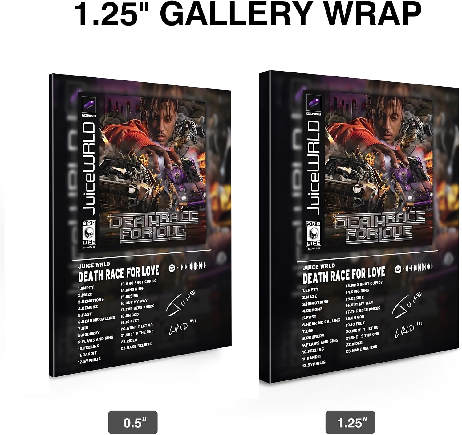 Juice WRLD Canvas Wall Art, Rapper Collage Poster Print, Hip Hop Music Artwork for Bedroom Studio Gaming Room Decor, Vibrant Album Cover Picture Print Framed Music Wall Painting 16X20 inch image 2
