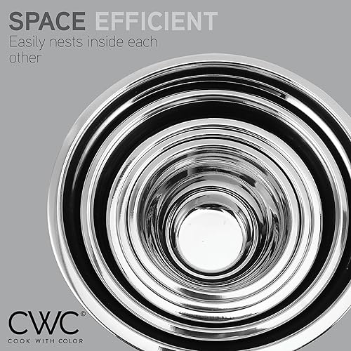 Miniatura 8 de COOK WITH COLOR Tazones para mezclar de acero inoxidable, juego de 14 cuencos de acero inoxidable con tapas de silicona y accesorios de rallador