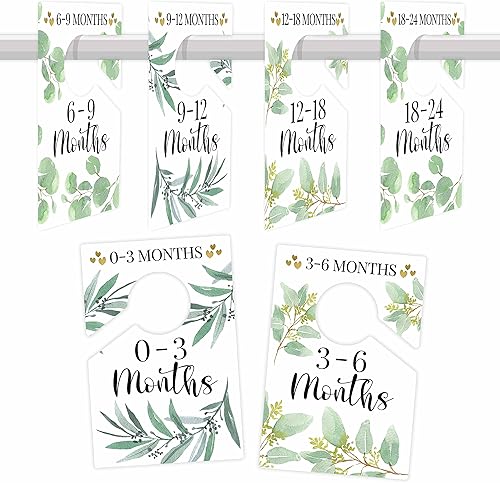 Hadley Designs 6 divisores de percha: decoración de armario de bebé, organizador de armario de bebé para guardería, artículos esenciales para recién