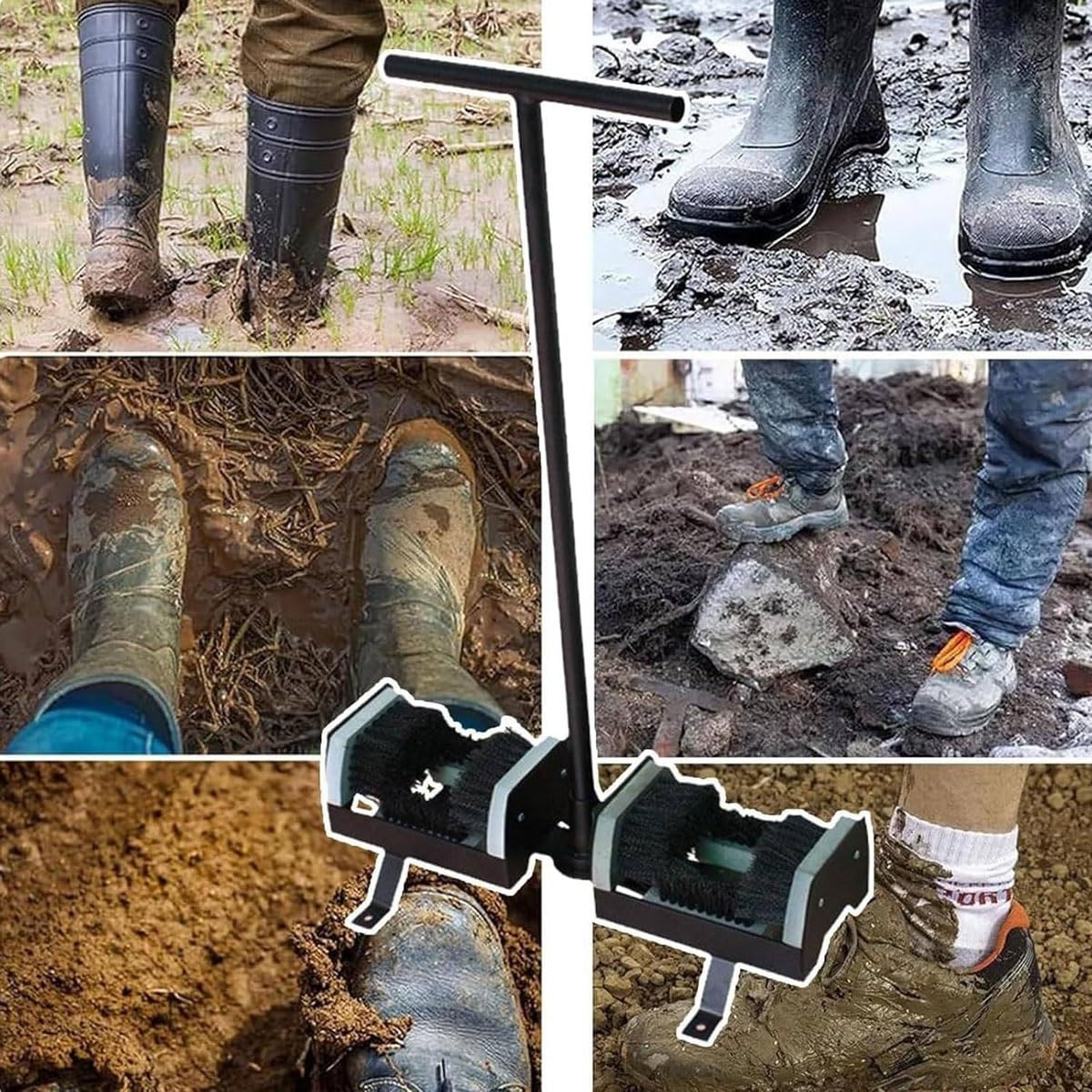 Cepillo raspador for Botas de Exterior, Limpiador de Botas de fútbol de Alta Resistencia, Cepillo Limpiador de Calzado for Exteriores, cerdas rígidas de Doble Cara, Herramienta for Eliminar Barro