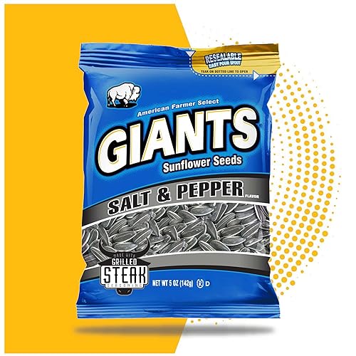 Miniatura 6 de Giants - Semillas de girasol de sal y pimienta, bolsa resellable de 5 onzas (paquete de 3) con clip para bolsa By The Cup