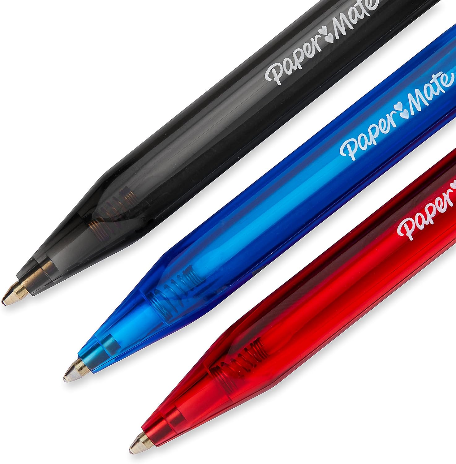 Paper Mate InkJoy 100RT Retractable Ballpoint Pens, Medium Point, Black/Red/Blue Ink, 8 Pack (1945934)