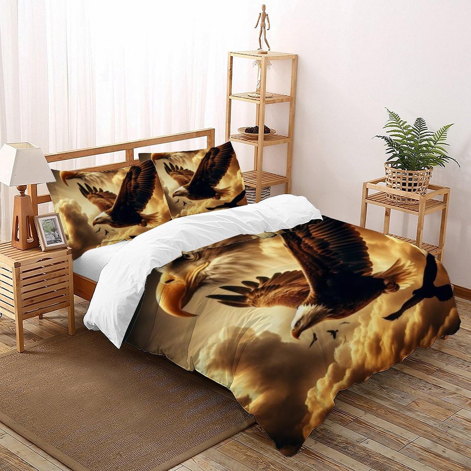 Housse de couette King animaux 3D avec 2 taies d'oreiller