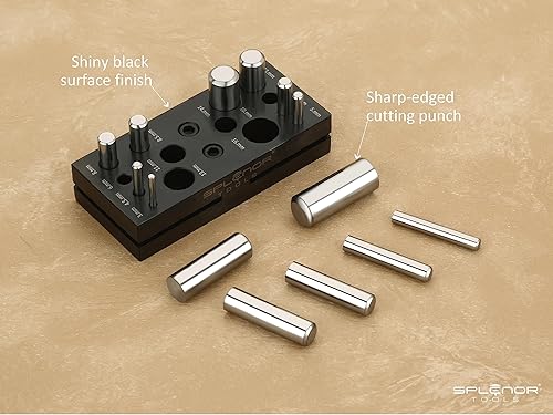 Miniatura 5 de Splenor Tools Cortador de discos perforadores redondos de 14 unidades, para hacer joyas, herramienta de corte y trabajo de metal, tamaño