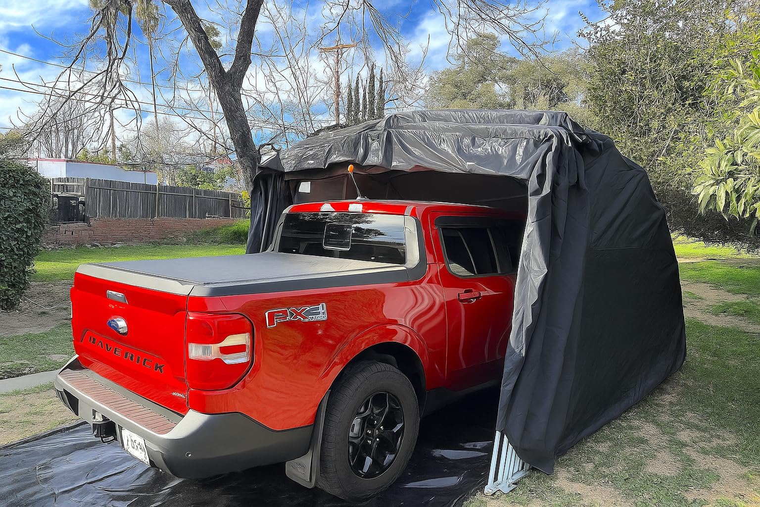 Ikuby Carport, Car Shelter, Car Canopy, Car Garage, Car shed, Car House, Car Park, Foldable, Retractable, Lockable, Durable Shelter (Black, Large)