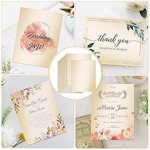 Ftumertly 30 Sheets Warm Ivory Subtle Pearlescent Shimmer Cardstock, 8.5x11 Cardstock Paper, 230g/80lb Card Stock for DIY Crafts, Invitations, Certificates, Weddings