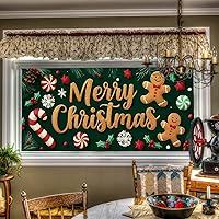 Vista 1 de HOMETITUTE Gingerbread - Cubierta de ventana de vinilo estático de Navidad de PVC, hoja de vidrio de privacidad de 39.3 x 17.7 pulgadas, panel