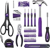 Vista 3 de CARTMAN Home Tool Set Kit, Basic Household Hand Tools with Storage Case Purple