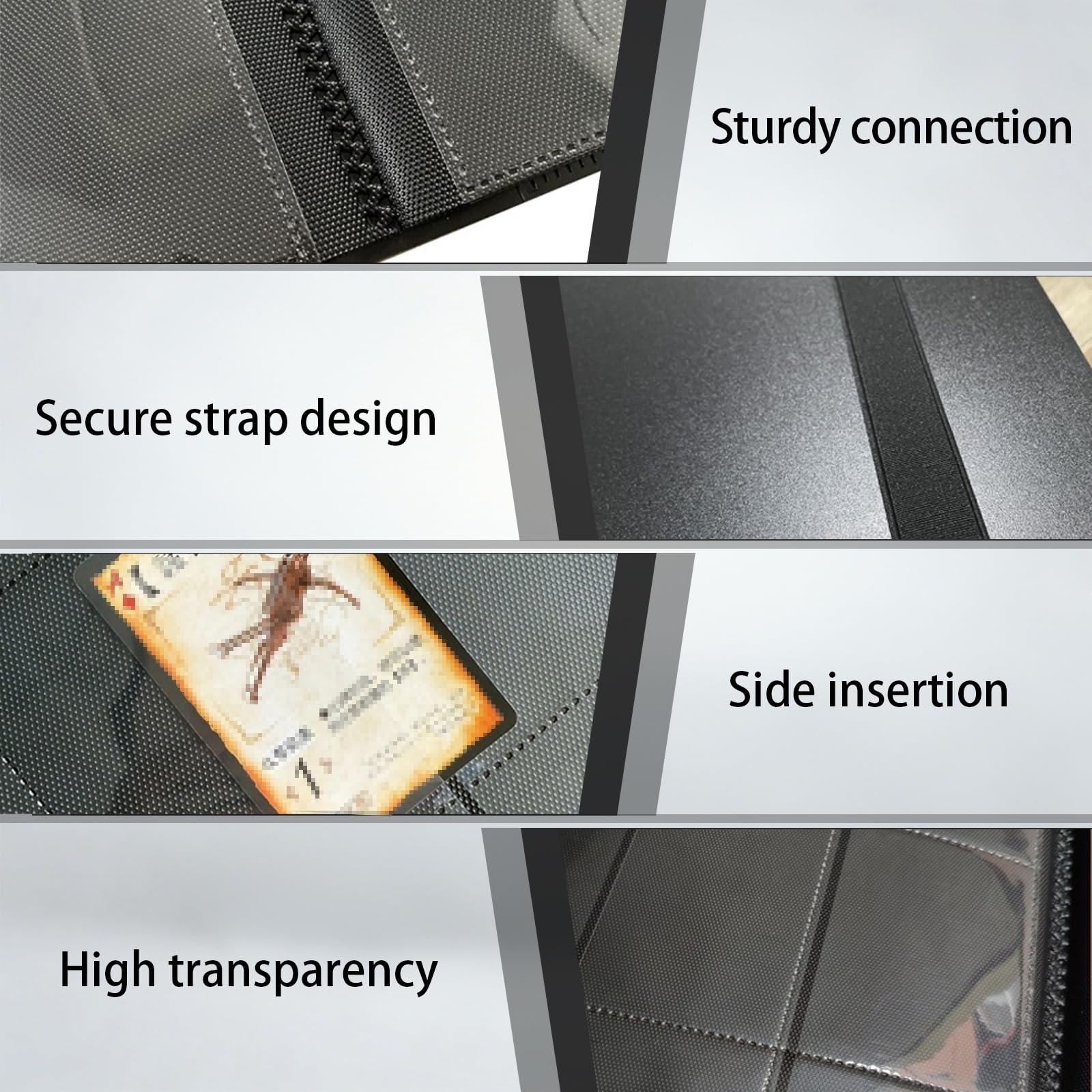 Trading Card Binder-12-Pocket,Total 480 Pockets,Card Collection Binder for Standard Cards Side Loading Card Folder for MTG Sports (Football/Basketball/Baseball) Cards (Black) - Image 3