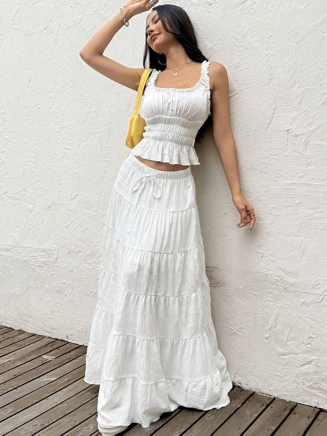 Short Skirt Plain Two Pieces Outfits For for Women