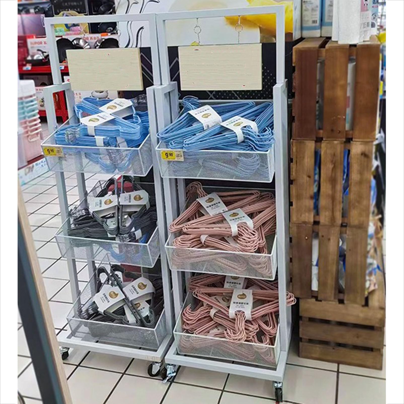 Generisch Multifunktionaler Süßwaren- und Snack-Verkaufsständer mit Metallablage, Rollen und integriertem Snack-Organizer für Heimkino-Kioske, Bäckerei- und Gemüseaufbewahrungsregal