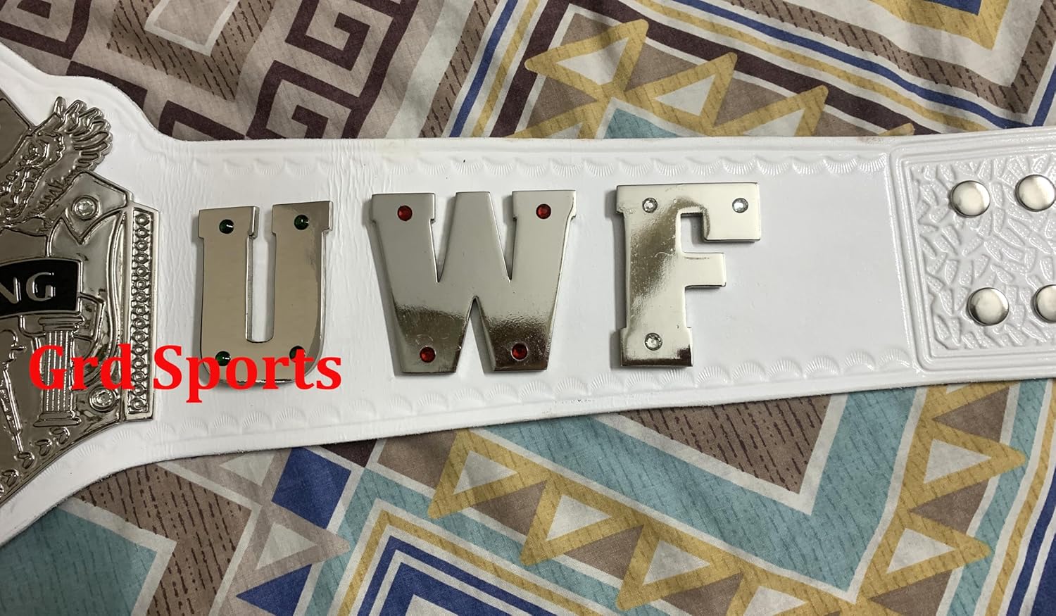 Generic Grd UWF Universal Television Wrestling Championship Belt 4mm Zinc Silver Plated, Adult, White