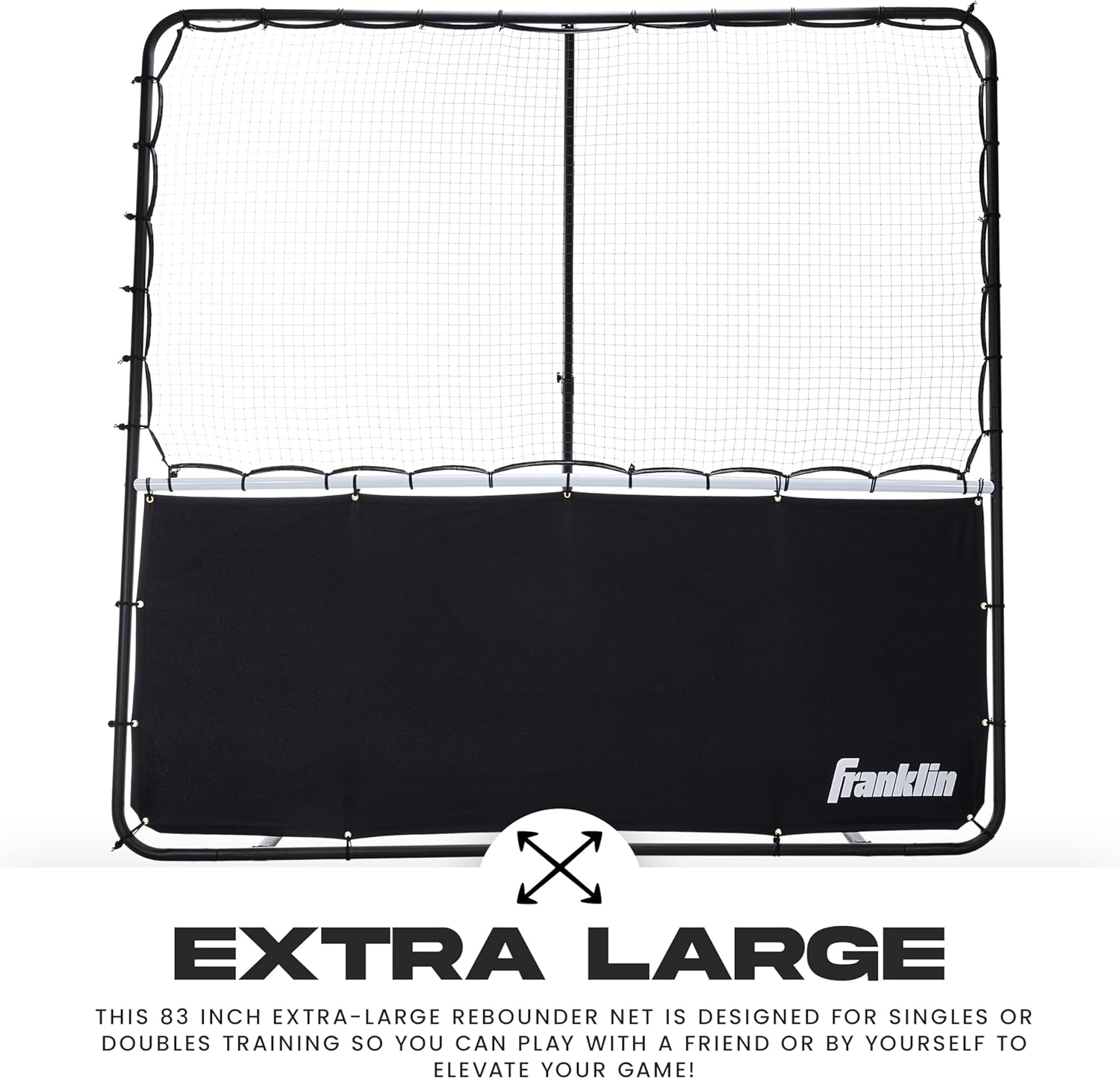 Franklin Sports Pickleball Rebounder Net - Pickleball Training + Practice Equipment - Portable Folding Net for Singles + Doubles Training - Court Markers Included - 83" Inches