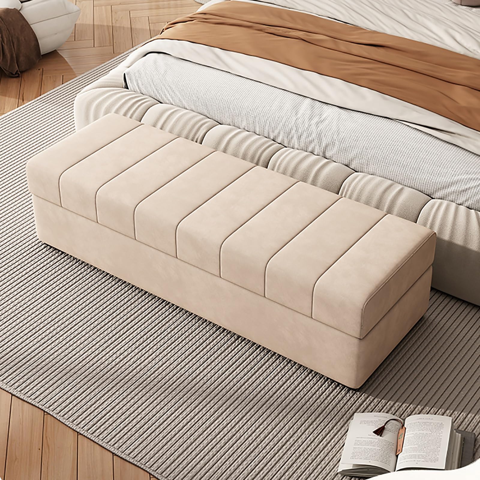 Moderne Sitztruhe mit Stauraum – Aufbewahrungstruhe, Sitzbank Flur, Hochwertiges Design, Kleines Sofa, Lösung für die Organisation Ihres Zuhauses (Color : Green, Size : 43.3in/110cm)