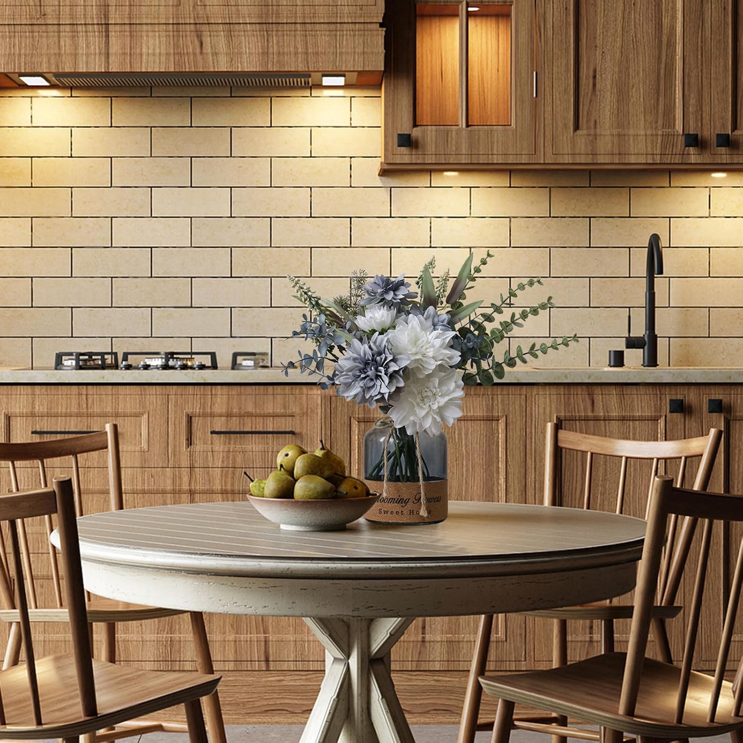 Leftover Fake Flowers in Vase,Artificial Flowers in Vase,Table Centerpieces for Dining Room,Flower Centerpieces for Tables,Faux Flowers in Vase,Kitchen Table Decor,Coffee Table Decor… - Image 6