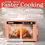 Four à friteuse numérique Gourmia French Door - capacité XL de 25 quarts, 12 préréglages, écran tactile, technologie FryForce 360°, déshydrater, prouver, cuisson lente, convient pour pizza de 13”, 1700W, pêche