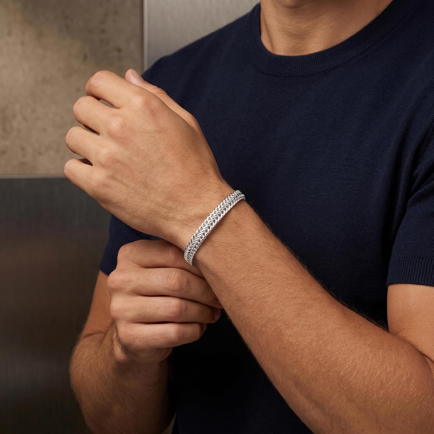 Diamond Cut 925 Sterling Silver Snake Chain Bracelet for Men Size: 6 mm Wide, 7 to 8.5 IN Exquisite Gifts for Men and Husbands