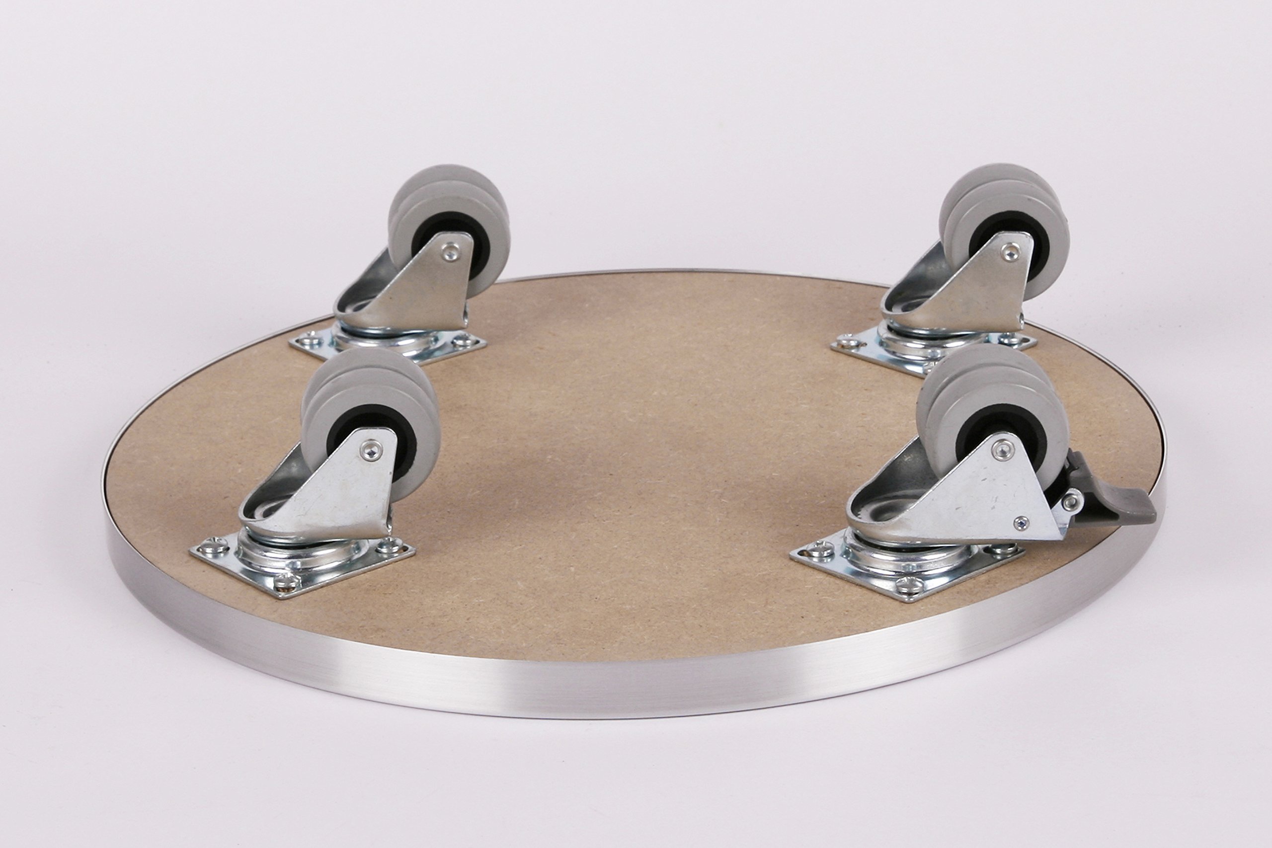 Möbelroller/Pflanzenroller (Profi) Ø 46 cm, ALU, 300kg, Doppelrollen + Bremse, Marke: Szagato, Made in Germany (Design-Pflanzenroller Transportroller Rollbrett)