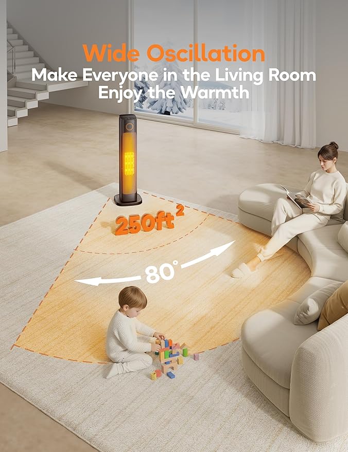 Calefactor Eléctrico Portátil Infrarrojo 1500W 120V con Temporizador miniatura 6