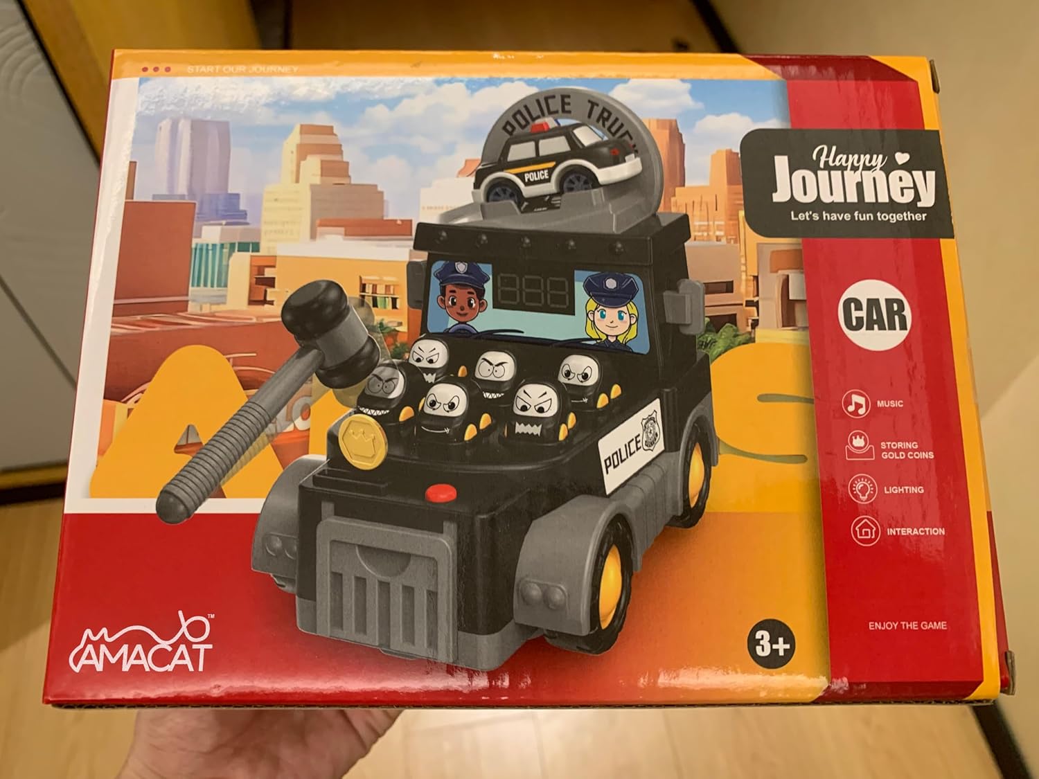 AMACAT-Battery Operated Action Toys, Toddler Early Developmental Learning Toy, Fun Birthday Gift for Kids Age 3+, Toys for 2 3 4 Year Old Boys Grils.PK Mode (Black Whack-a-mole)