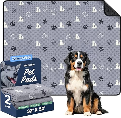 Miniatura 9 de Almohadillas lavables para orina para perros, paquete de 4 almohadillas absorbentes reutilizables para entrenamiento de perros y cachorros,