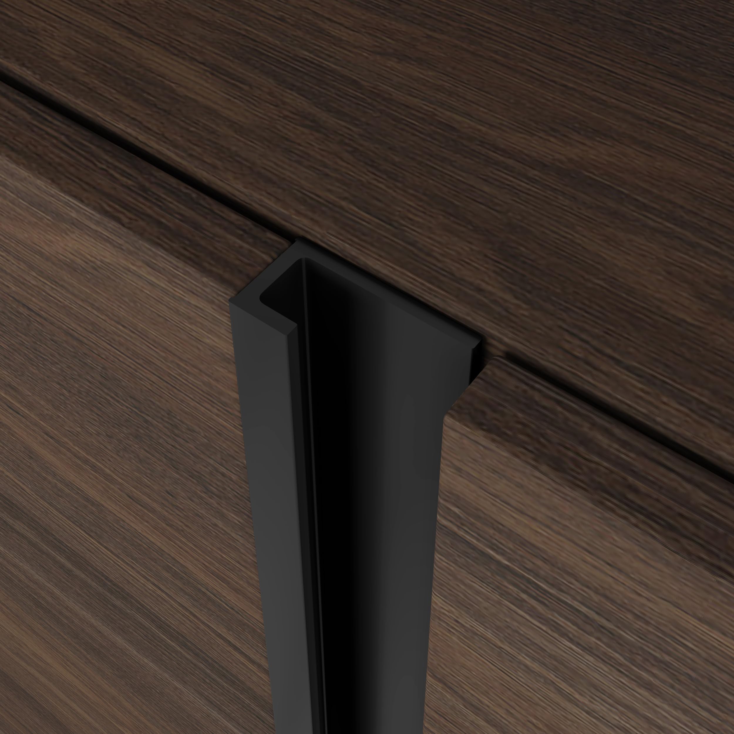 Skraut Home | Mueble TV | Muebles de salón, almacenaje | 315x50x35 cm | para televisión hasta 80" | Chimenea eléctrica XXL | Colgado, Suspendido | Estilo Moderno | Roble Oscuro y Negro