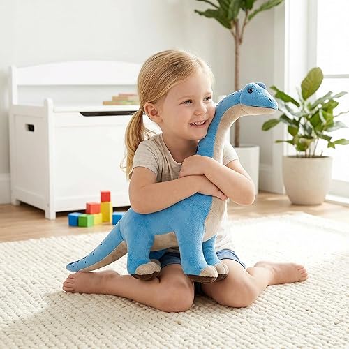 Miniatura 6 de Juguete de peluche de dinosaurio de brachiosaurio de simulación - Peluche de dinosaurio tiranosaurio Rex, juguetes de peluche de animales suaves