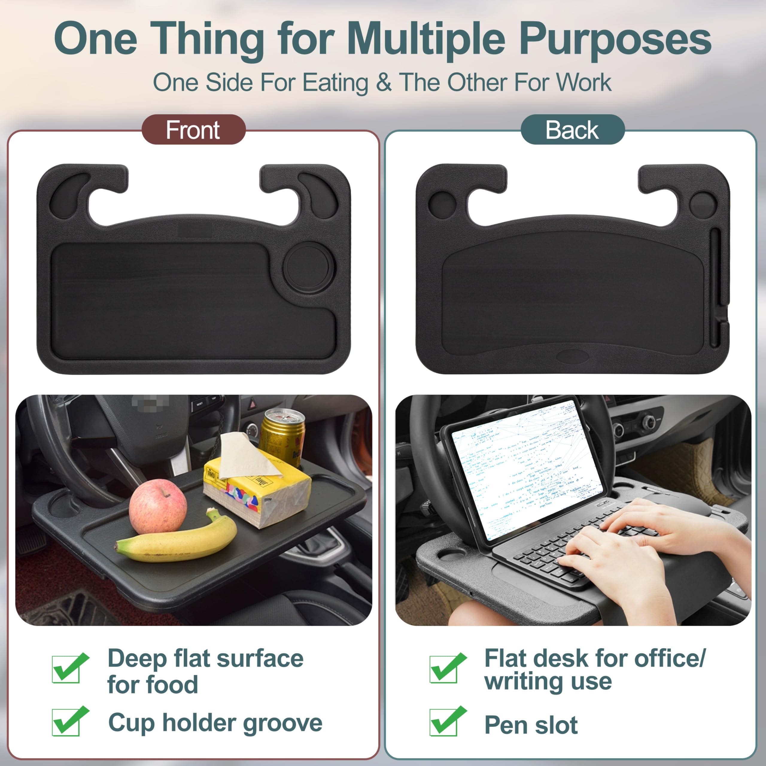 Plateau De Siège Arrière De Voiture Table Pliable Pour Ordinateur Portable Bureau Stable Organisateur De Siège Arrière Auto Pour Voyage