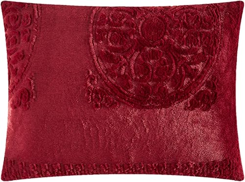 Miniatura 4 de Chic Home Amara - Juego de edredón de 3 piezas con estampado de mandala en relieve, de piel sintética con respaldo de microvisón, fundas de almohada